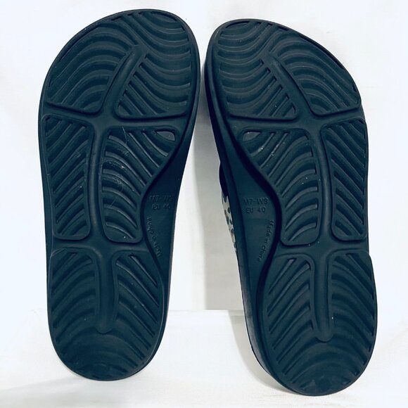 Reel Legends-Unisex-Black/Leopard Print Flip Flops-Arch Support-W 9, M 7-Comfy - Picture 14 of 16